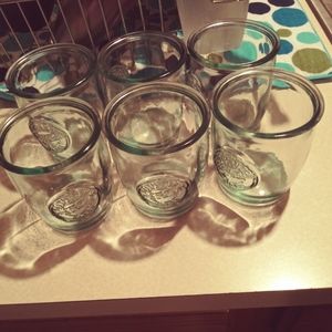 Recycled glass glasses. Set of 6.